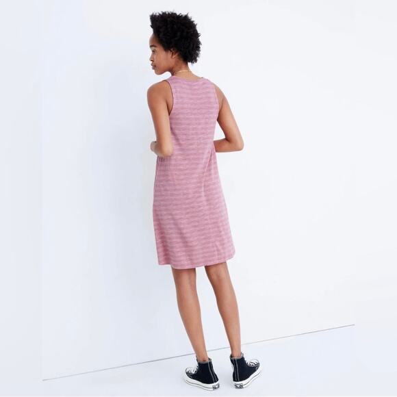 Madewell Highpoint Tank Dress in Chapin Stripe Sz Large Weathered Berry - Picture 3 of 13